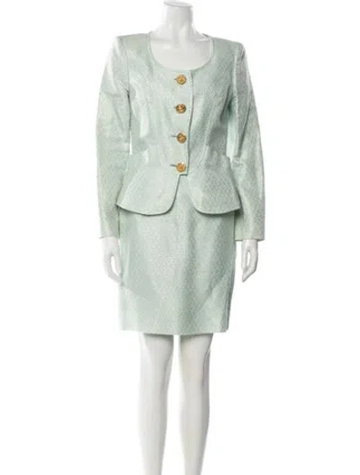 Pre-owned Christian Lacroix Vintage 1996 Skirt Suit In Green
