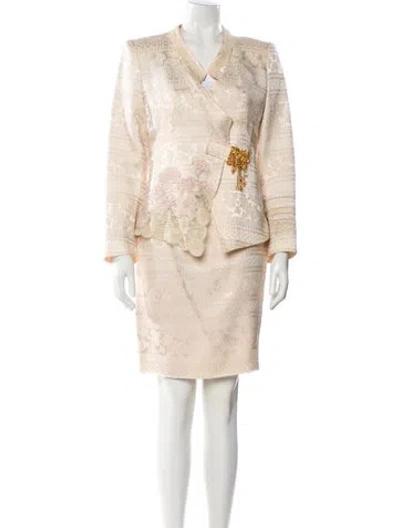 Pre-owned Christian Lacroix Vintage 1996 Skirt Suit In Neutral