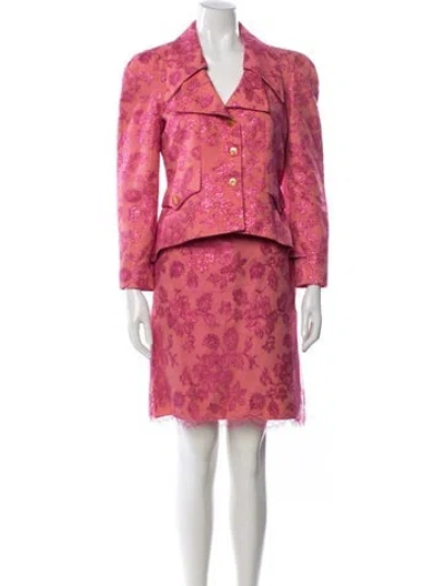Pre-owned Christian Lacroix Vintage 1998 Skirt Suit In Pink
