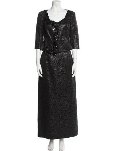 Pre-owned Christian Lacroix Vintage 1999 Skirt Suit In Black