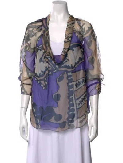 Pre-owned Christian Lacroix Vintage 2000's Blouse In Blue