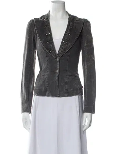 Pre-owned Christian Lacroix Vintage 2000's Denim Jacket In Gray