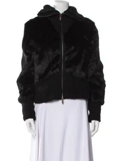 Pre-owned Christian Lacroix Vintage 2000's Faux Fur Jacket In Black