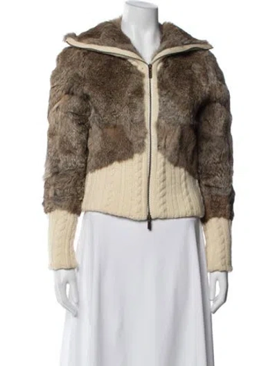 Pre-owned Christian Lacroix Vintage 2000's Fur Jacket In Neutrals