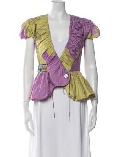 Pre-owned Christian Lacroix Vintage 2000's Jacket In Green/purple