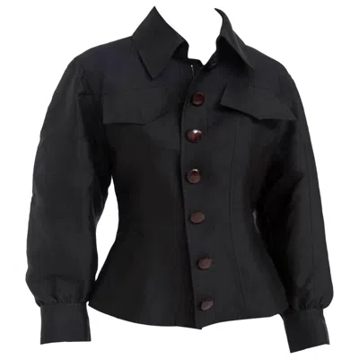Pre-owned Christian Lacroix Vintage Black Jacket W Shoulder Pads