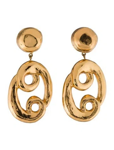 Pre-owned Christian Lacroix Vintage 'cancer' Zodiac Clip-on Earrings In Multi