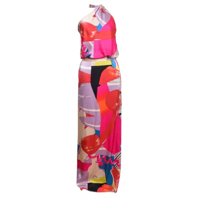 Pre-owned Christian Lacroix Vintage  2000's Satin Silk Floor Length Maxi Dress In Gray