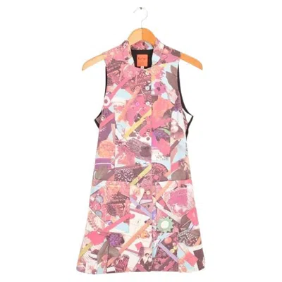 Pre-owned Christian Lacroix Vintage  Button Down Tunic Dress With Mandarin Collar In Sand