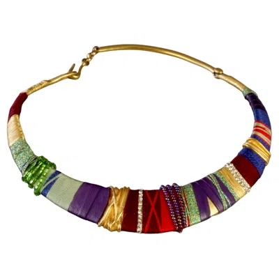 Pre-owned Christian Lacroix Vintage  Ethnic Masai Rigid Choker Necklace In Multi