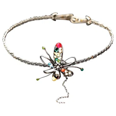 Pre-owned Christian Lacroix Vintage  Flower Braided Rigid Choker In Sand