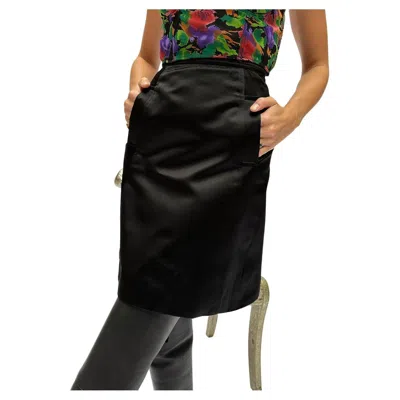 Pre-owned Christian Lacroix Vintage  Satin Miniskirt In Black