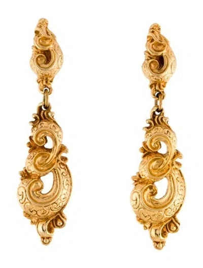 Pre-owned Christian Lacroix Vintage Clip-on Drop Earrings In Multi