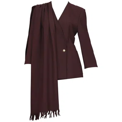 Pre-owned Christian Lacroix Vintage Cristian Lacroix Shoulder Shawl Wrap Blazer Jacket In Black