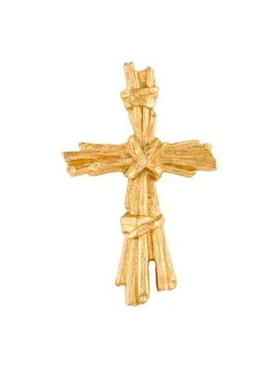 Pre-owned Christian Lacroix Vintage Cross Pendant Brooch In Multi