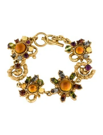 Pre-owned Christian Lacroix Vintage Crystal Station Bracelet, 7.25"