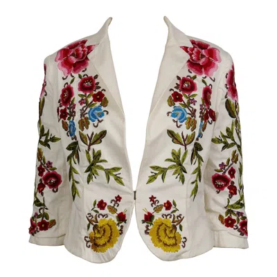 Pre-owned Christian Lacroix Vintage Embroidered Blazer In Sand