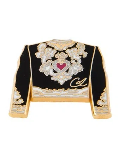 Pre-owned Christian Lacroix Vintage Enamel Jacket Lapel Pin In Multi