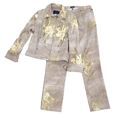 Pre-owned Christian Lacroix Vintage Gold-colored Pantsuit From The '90s/2000s In Beige