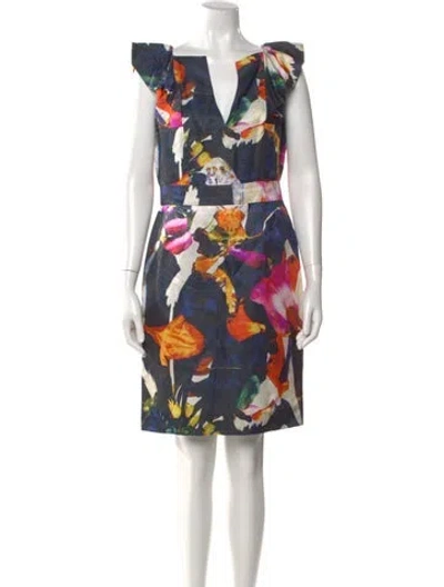 Pre-owned Christian Lacroix Vintage Knee-length Dress In Blue