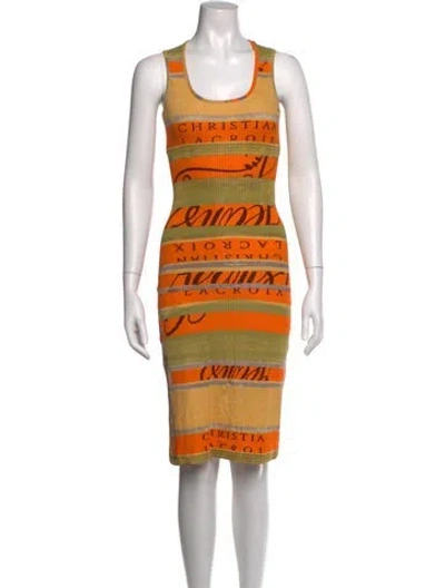 Pre-owned Christian Lacroix Vintage Knee-length Dress In Orange