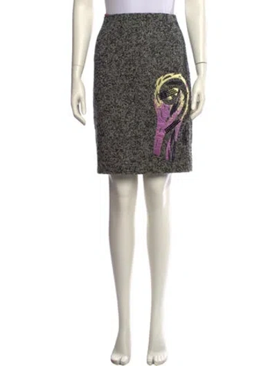 Pre-owned Christian Lacroix Vintage Knee-length Skirt In Gray