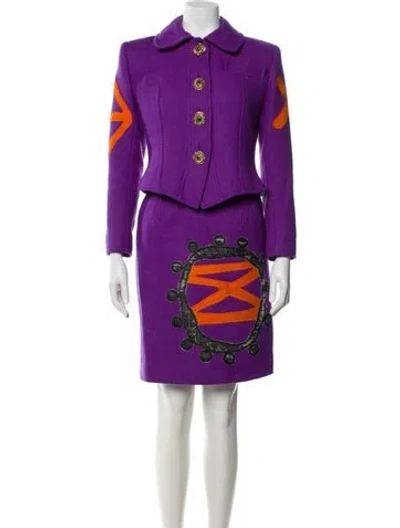 Pre-owned Christian Lacroix Vintage Late 1980's - Early 1990's Skirt Suit In Purple