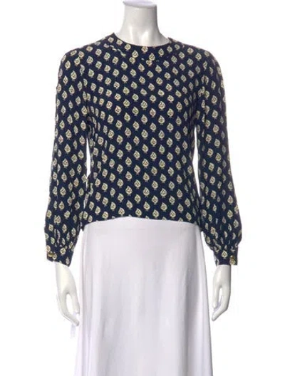 Pre-owned Christian Lacroix Vintage Late 1980's - Early 1990's Top In Blue