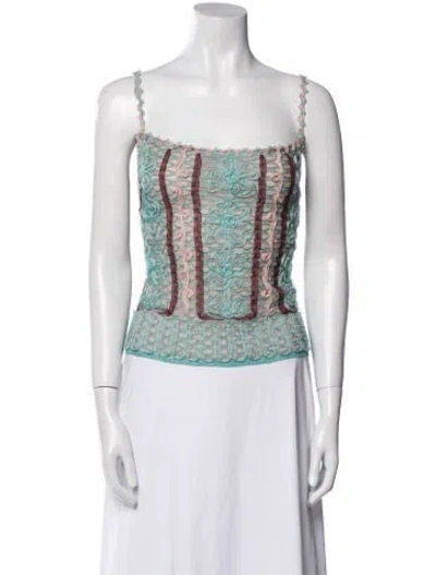 Pre-owned Christian Lacroix Vintage Late 1990's - Early 2000's Crop Top In Blue