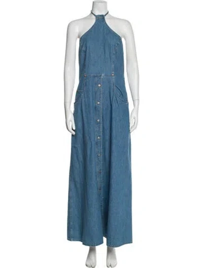 Pre-owned Christian Lacroix Vintage Long Dress In Blue