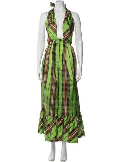 Pre-owned Christian Lacroix Vintage Long Dress In Green