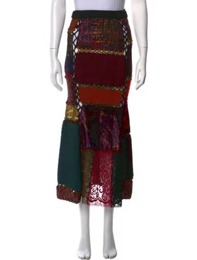 Pre-owned Christian Lacroix Vintage Long Skirt In Black