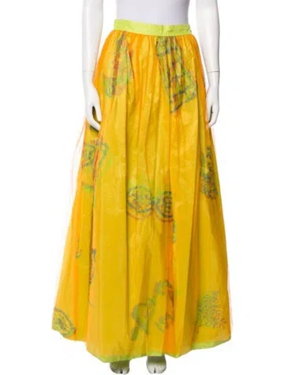 Pre-owned Christian Lacroix Vintage Long Skirt W/ Tags In Yellow