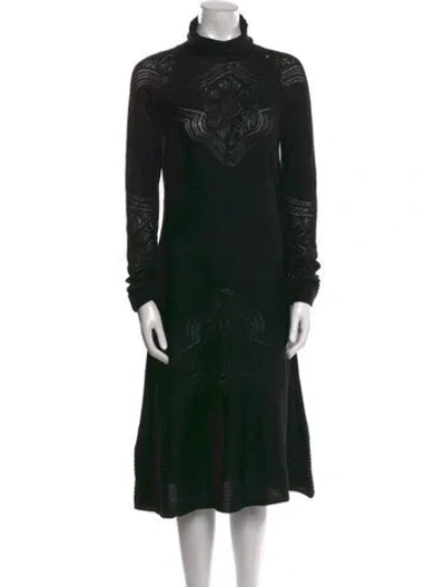 Pre-owned Christian Lacroix Vintage Midi Length Dress In Black