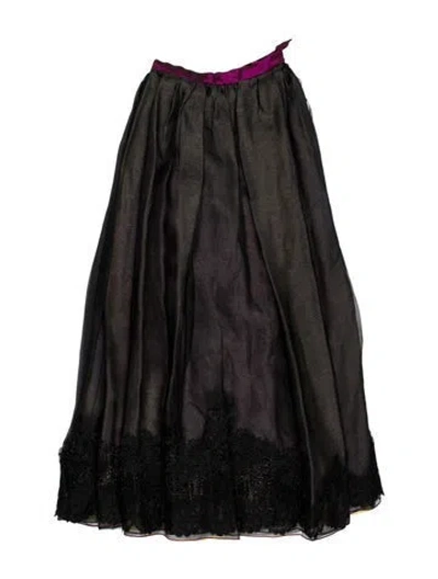 Pre-owned Christian Lacroix Vintage Midi Length Skirt In Black