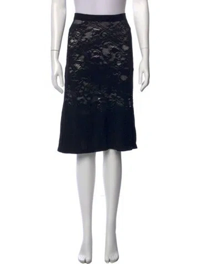 Pre-owned Christian Lacroix Vintage Midi Length Skirt In Black