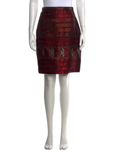 Pre-owned Christian Lacroix Vintage Midi Length Skirt In Red