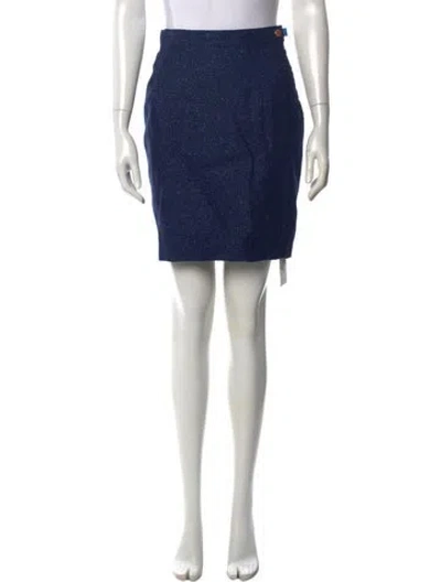 Pre-owned Christian Lacroix Vintage Mini Skirt In Blue