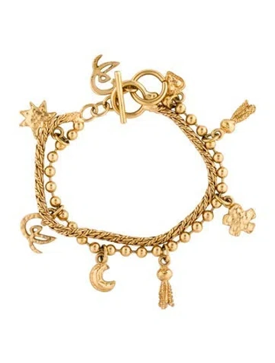 Pre-owned Christian Lacroix Vintage Multistrand Charm Bracelet, 8"