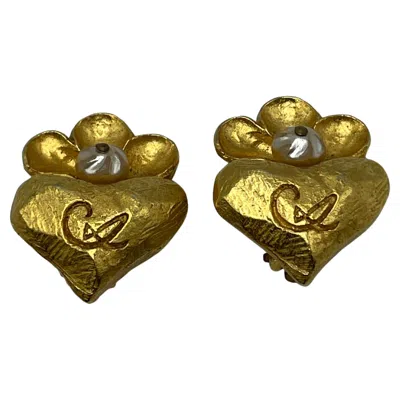 Pre-owned Christian Lacroix Vintage Pearl Gold-toned Earrings. In Multi
