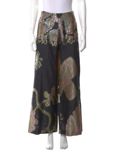 Pre-owned Christian Lacroix Vintage Wide Leg Pants In Black