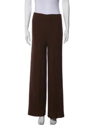 Pre-owned Christian Lacroix Virgin Wool Wide Leg Pants In Brown