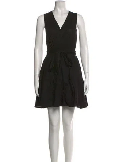 Pre-owned Christian Lacroix V-neck Mini Dress In Black