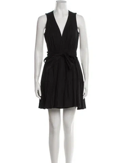 Pre-owned Christian Lacroix V-neck Mini Dress In Black