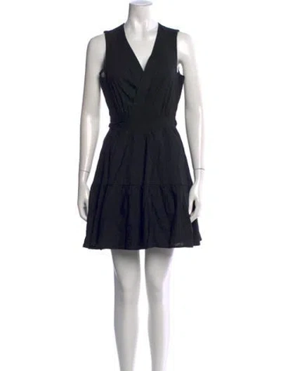Pre-owned Christian Lacroix V-neck Mini Dress In Black