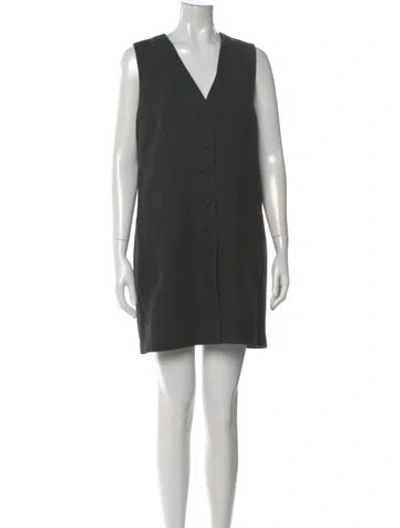 Pre-owned Christian Lacroix V-neck Mini Dress In Blue