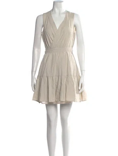 Pre-owned Christian Lacroix V-neck Mini Dress In Neutral