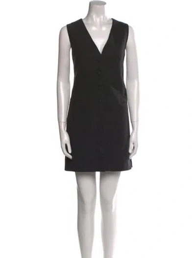 Pre-owned Christian Lacroix V-neck Mini Dress W/ Tags In Black