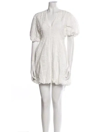Pre-owned Christian Lacroix V-neck Mini Dress W/ Tags In White