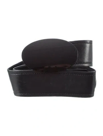Pre-owned Christian Lacroix Wide Leather Waist Belt In Black